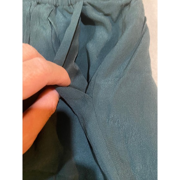 Madewell Dark Teal Green Viscose Elastic Waist Tulip Hem Midi Skirt E6833 M - Picture 7 of 7